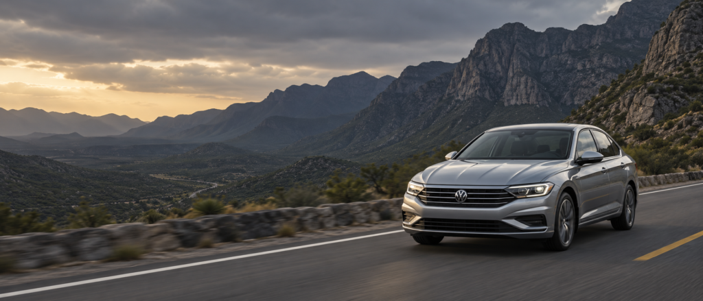 Executive sedan on the road