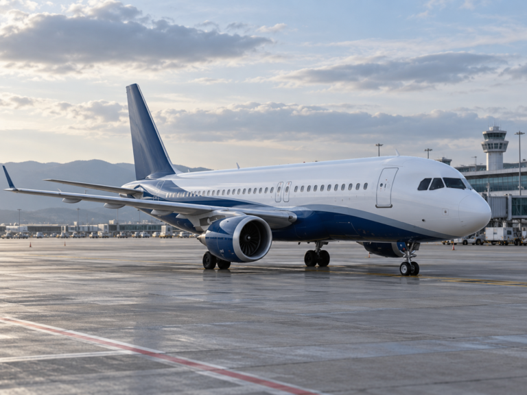 Airplane on an airport runway