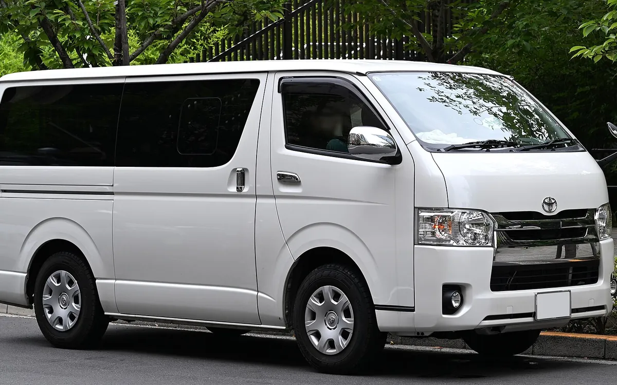 Toyota Hiace-type passenger van for staff transportation